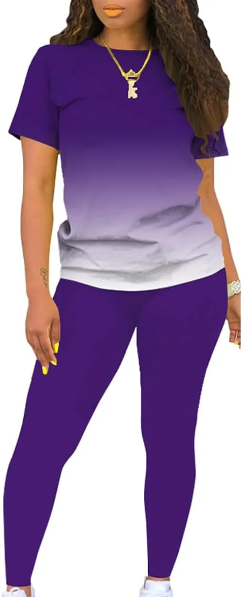 Mrskoala Women Two Piece Outfits Summer Sweatsuits Matching Jogger Sets Loungewear Tracksuit