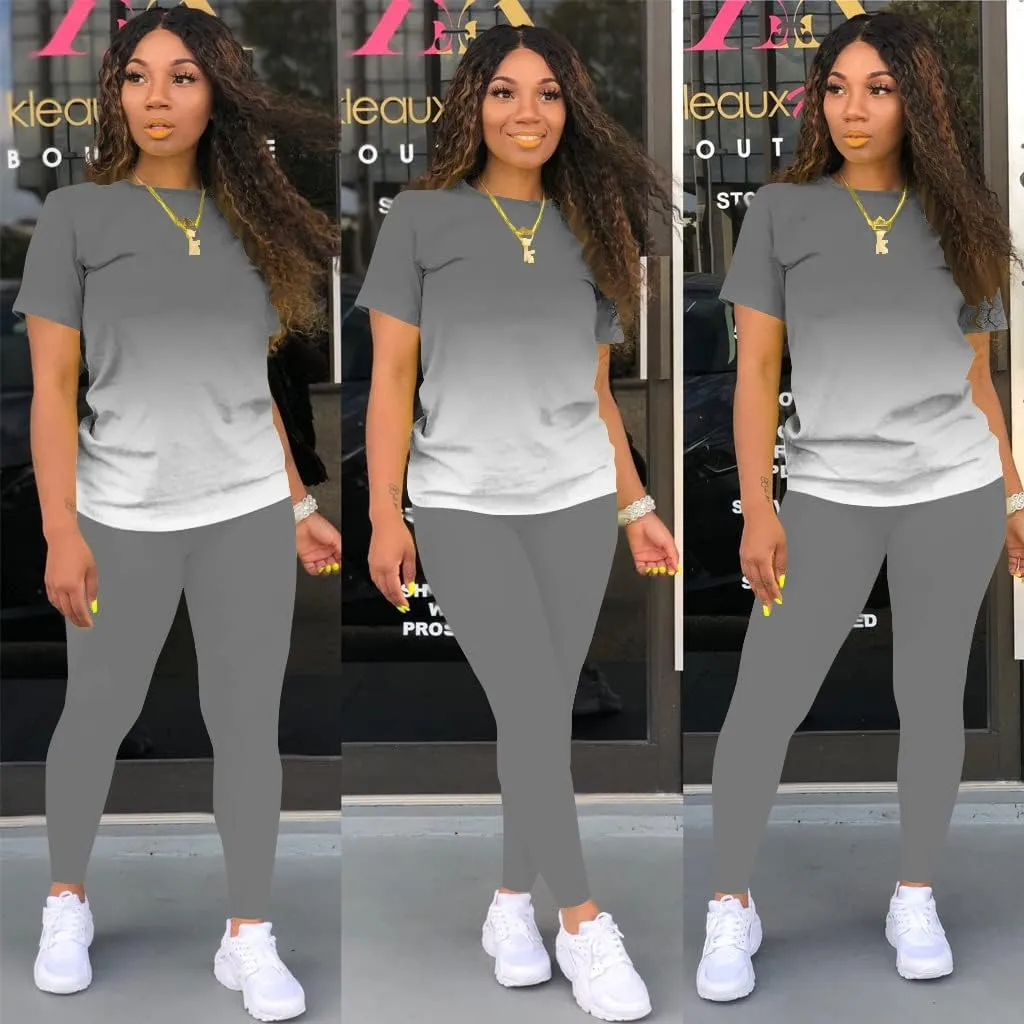 Mrskoala Women Two Piece Outfits Summer Sweatsuits Matching Jogger Sets Loungewear Tracksuit