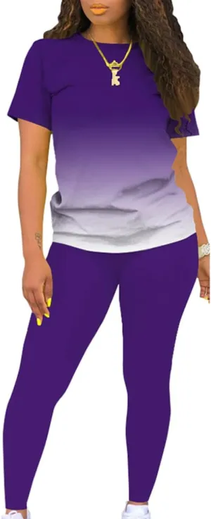 Mrskoala Women Two Piece Outfits Summer Sweatsuits Matching Jogger Sets Loungewear Tracksuit