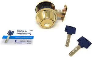 Mul-T-Lock Interactive  Cronus High Security Grade 2 Single Cylinder Dead-Bolt w/Thumb Turn 2-3/8 or 2-3/4 Adjustable Backset for Commercial and Residential Metal Or Wood Doors (Bright Brass)