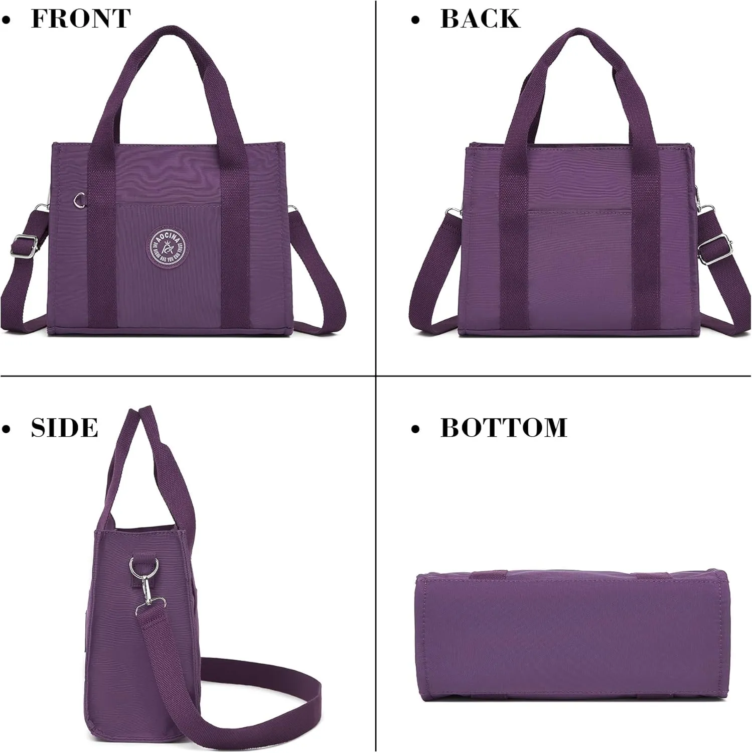 Multi-Pocket Tote Bag for Women with Zipper Lightweight Crossbody Shoulder Bag for Work Travel Nurse College Gift