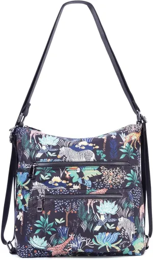 Multiple Compartments Satchel Handbags Waterproof Nylon Crossbody Bags for Women Adjustable Strap Tote for Ladies