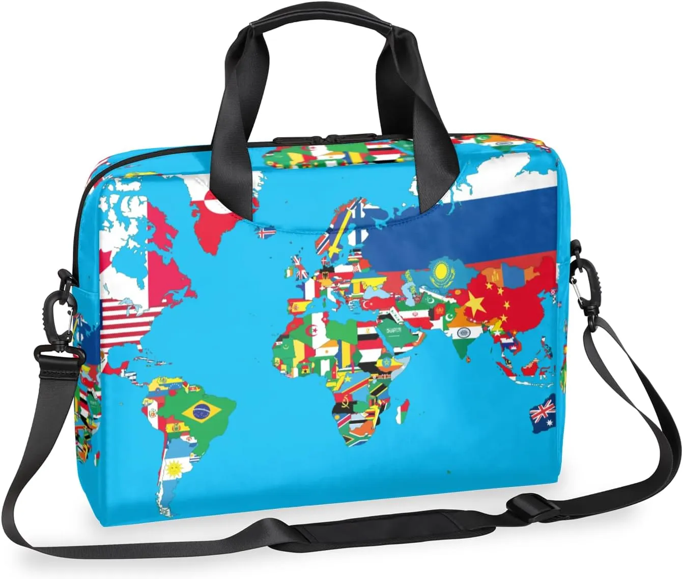 National Flag World Map 14 15 15.6 inch Laptop Briefcase Shoulder Bag Art Waterproof Travel Laptop Sleeve Case Work Computer Cover Carrying Bag