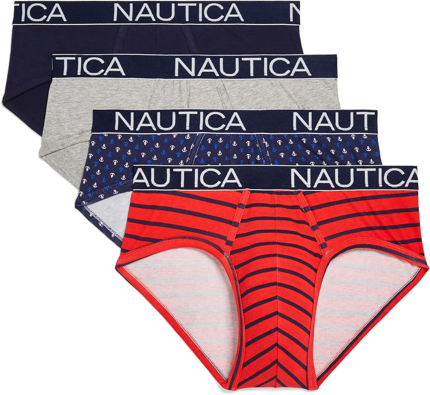 Nautica Men's 4 Pack Classic Cotton Stretch Briefs