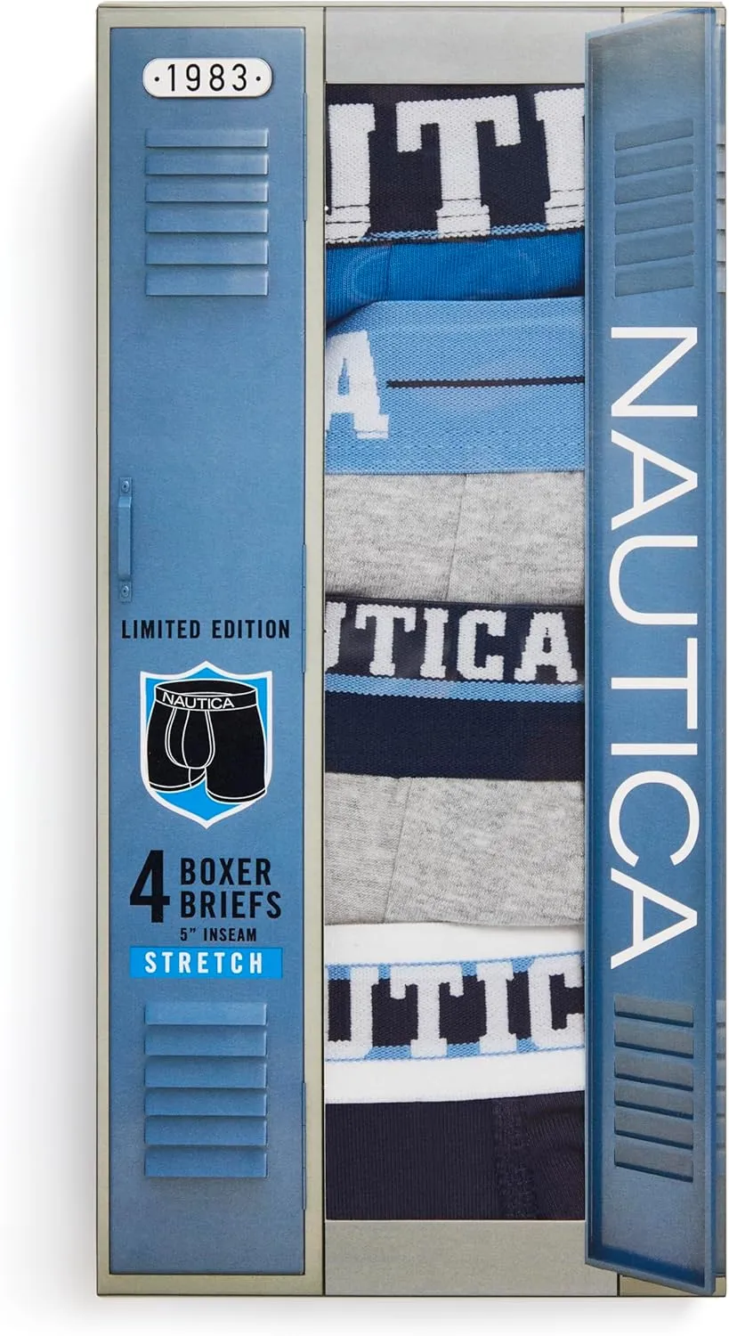 Nautica Men's 4 Pack Limited Edition Stretch Boxer Briefs
