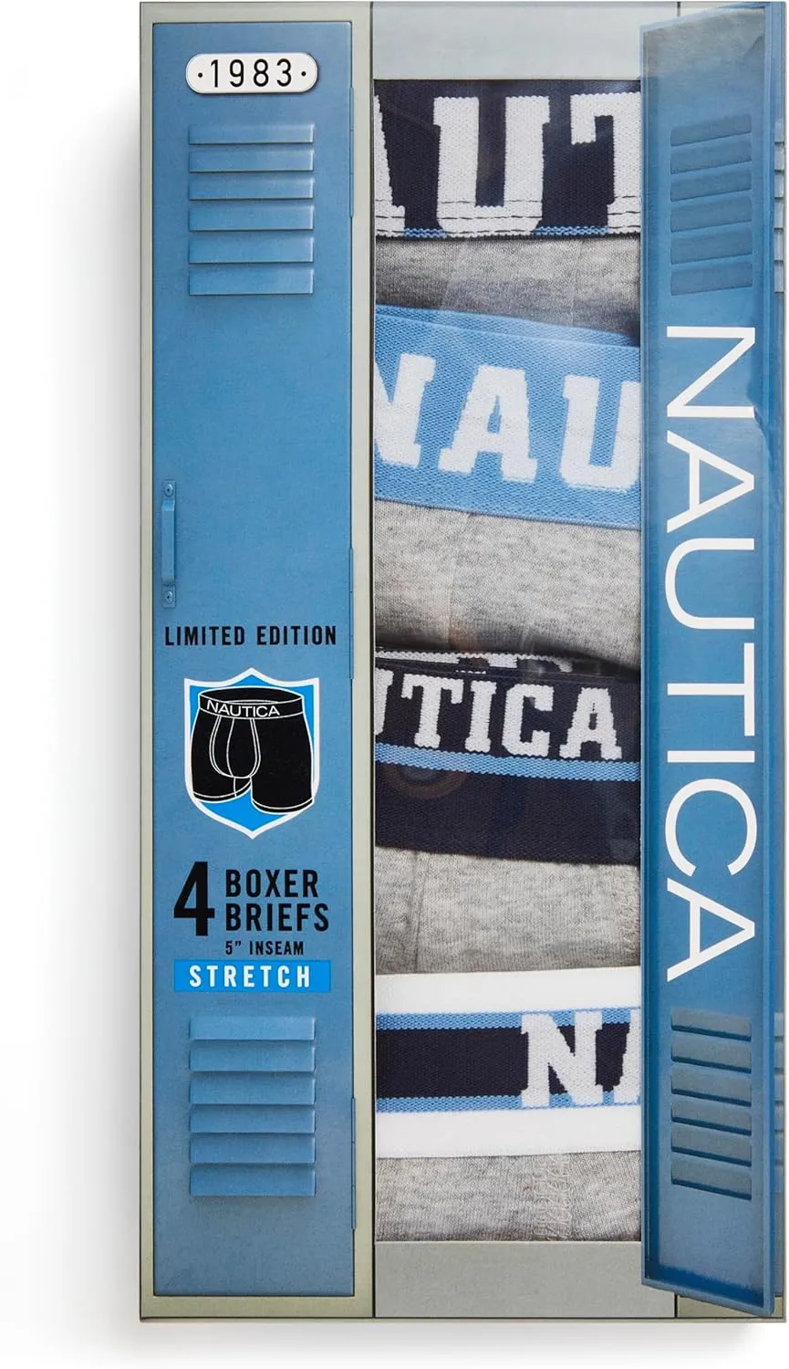 Nautica Men's 4 Pack Limited Edition Stretch Boxer Briefs