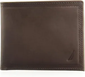 Nautica Men's Bifold Leather Wallet | RFID Blocking | ID Window | Card Slots | Organization | Durable | Stylish