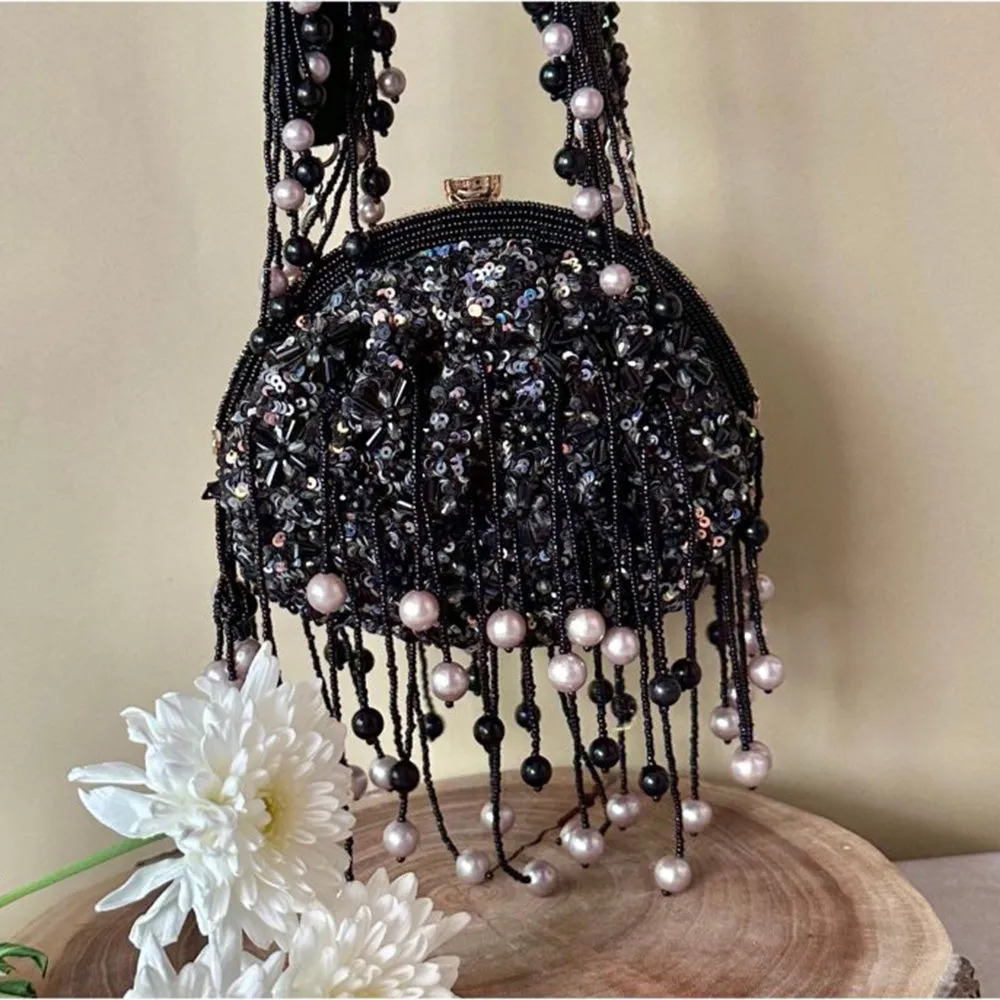 Nayaab by Sonia Noir Sequin Enchantment Clutch