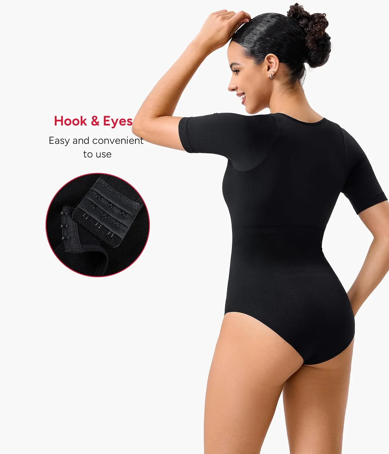 Nebility Shapewear Bodysuit for Women Tummy Control Seamless Body Shaper Short Sleeve Body Suits for Women Tank Tops