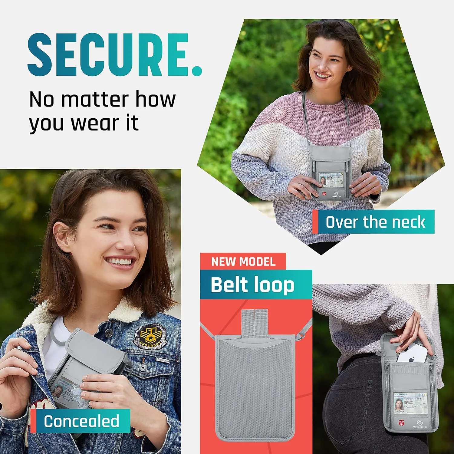 Neck Wallet with RFID Blocking Passport Holder for Men and Women – Super Slim Travel Pouch to Protect Your Essentials