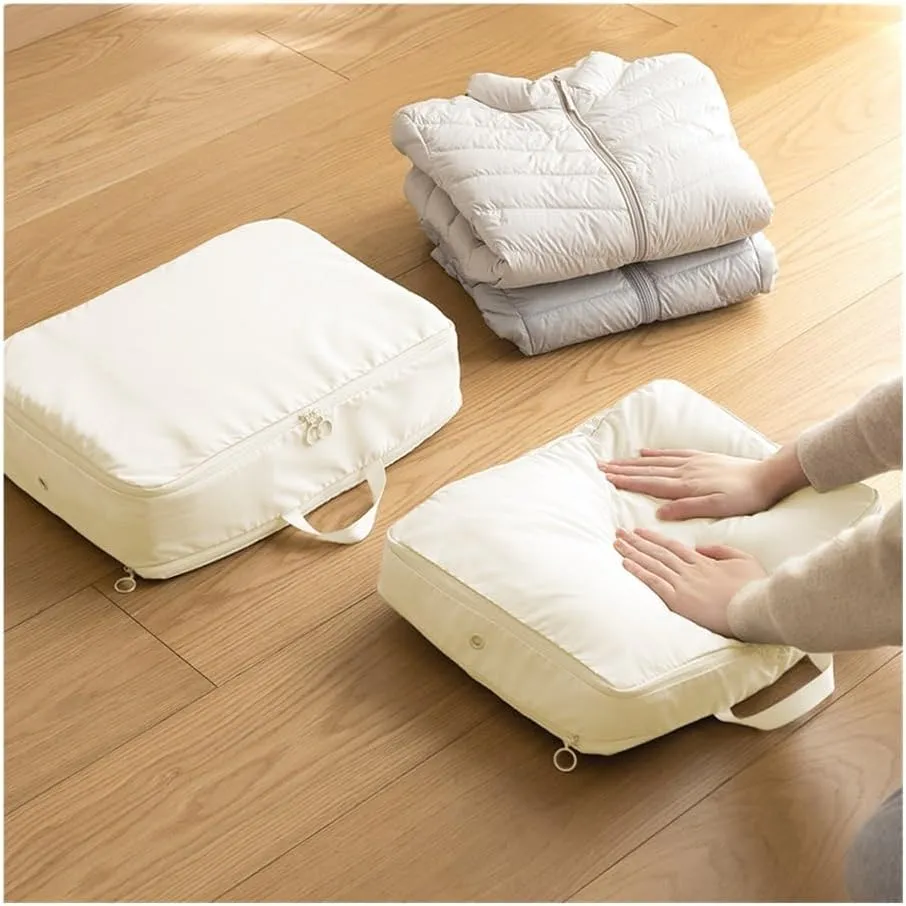 New Compression Storage Bag For Quilt Clothes Foldable Bag Storage Clothing Wardrobe Closet Organizers Home Pillow Blanket Bags(Pink,40x30x18cm)