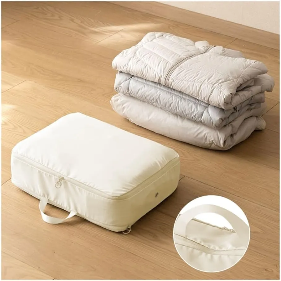New Compression Storage Bag For Quilt Clothes Foldable Bag Storage Clothing Wardrobe Closet Organizers Home Pillow Blanket Bags(Pink,40x30x18cm)