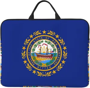 New Hampshire State Flag Print Laptop Bag Computer Bag For 14 Inch Laptops Carry Laptop Bag For Men And Women