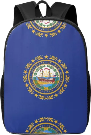 New Hampshire State Flag Print Travel Laptop Backpack,Business Work Bag, Campus Rucksack Book Bag For Men Women