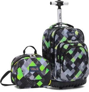 NEW TILAMI Rolling Backpack for Kids 18 Inch Wheeled Laptop Backpack Kids School Travel