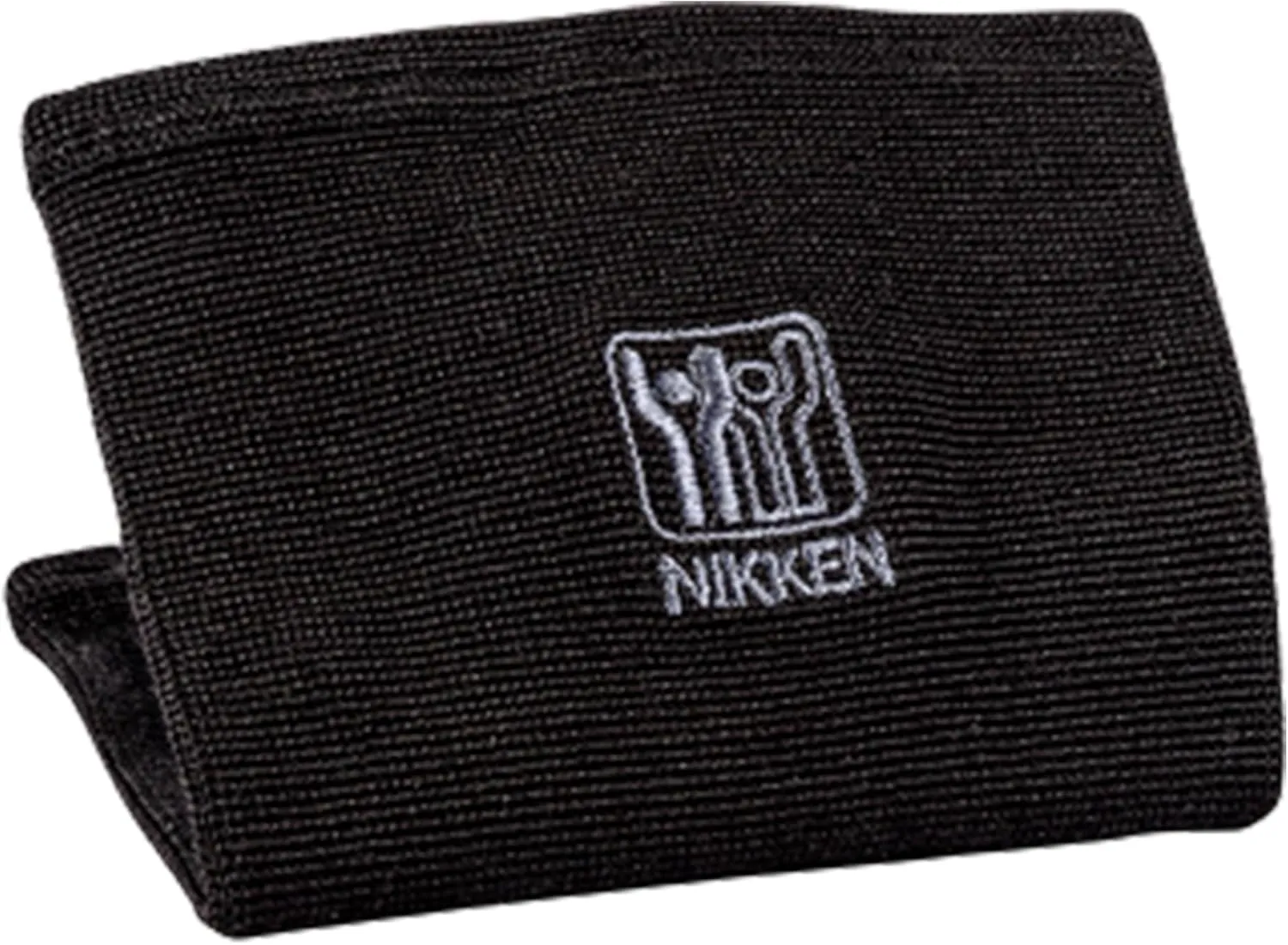Nikken KenkoTherm - Knee Wrap Large 1834 - Black Stretch Support with Ceramic Reflective Fibers for Running, Weightlifting, Basketball - Men and Women