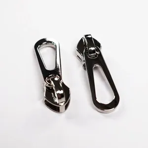 No. 5 Chrome Raindrop Zipper Pulls for Nylon Coil Zippers - 2 Pack