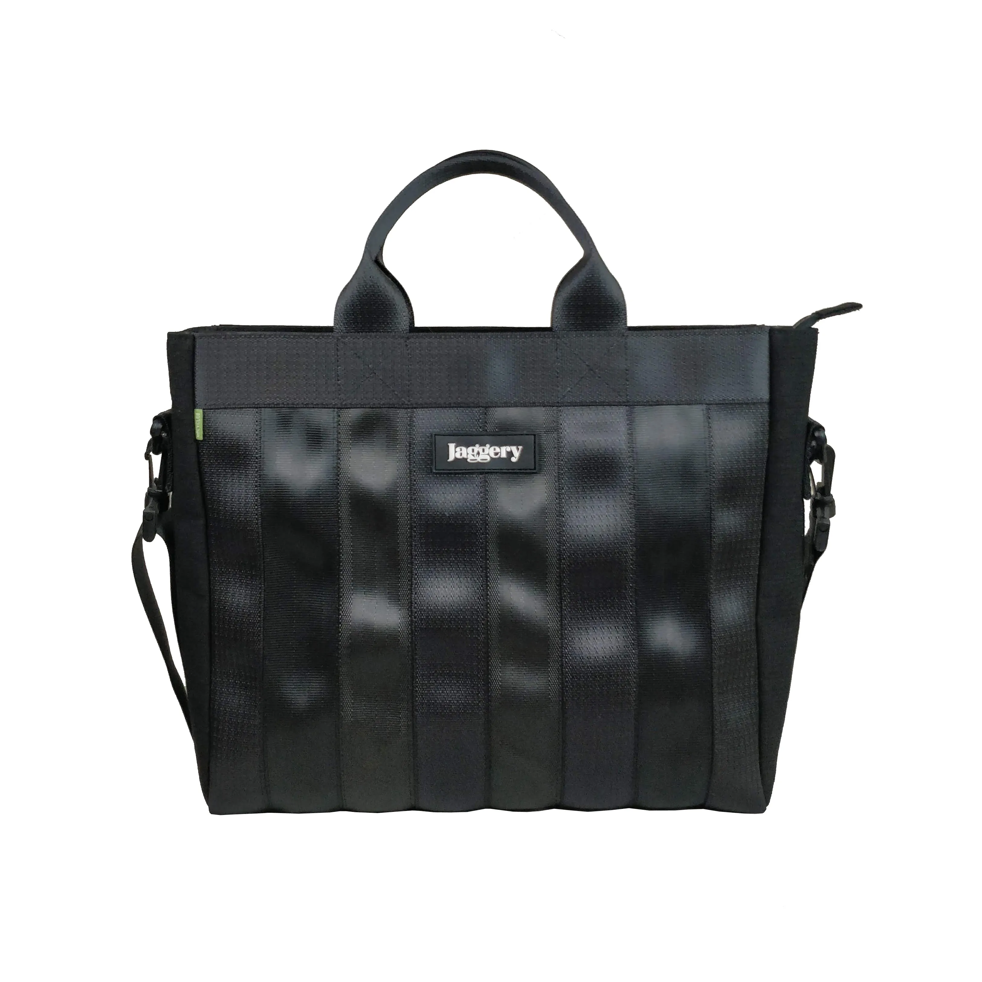 Noir Black Beauty Laptop Bag in Rescued Car Seat Belt
