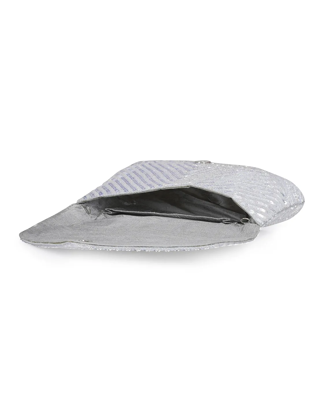 NR Silver Sequin Flap Bag
