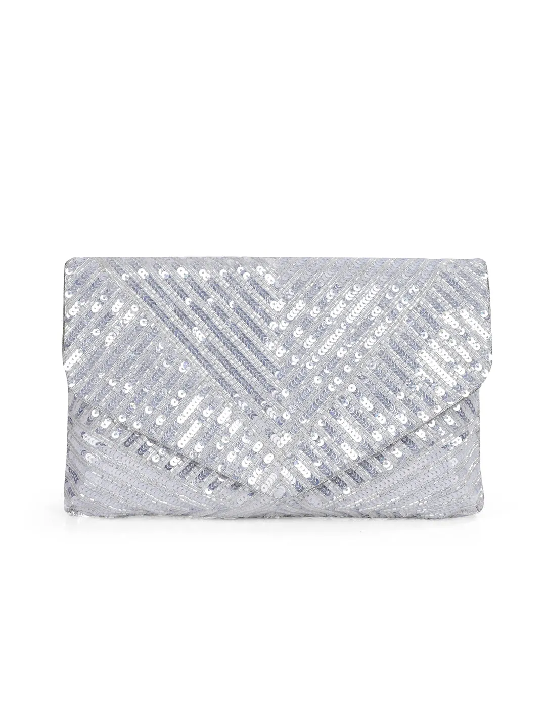 NR Silver Sequin Flap Bag