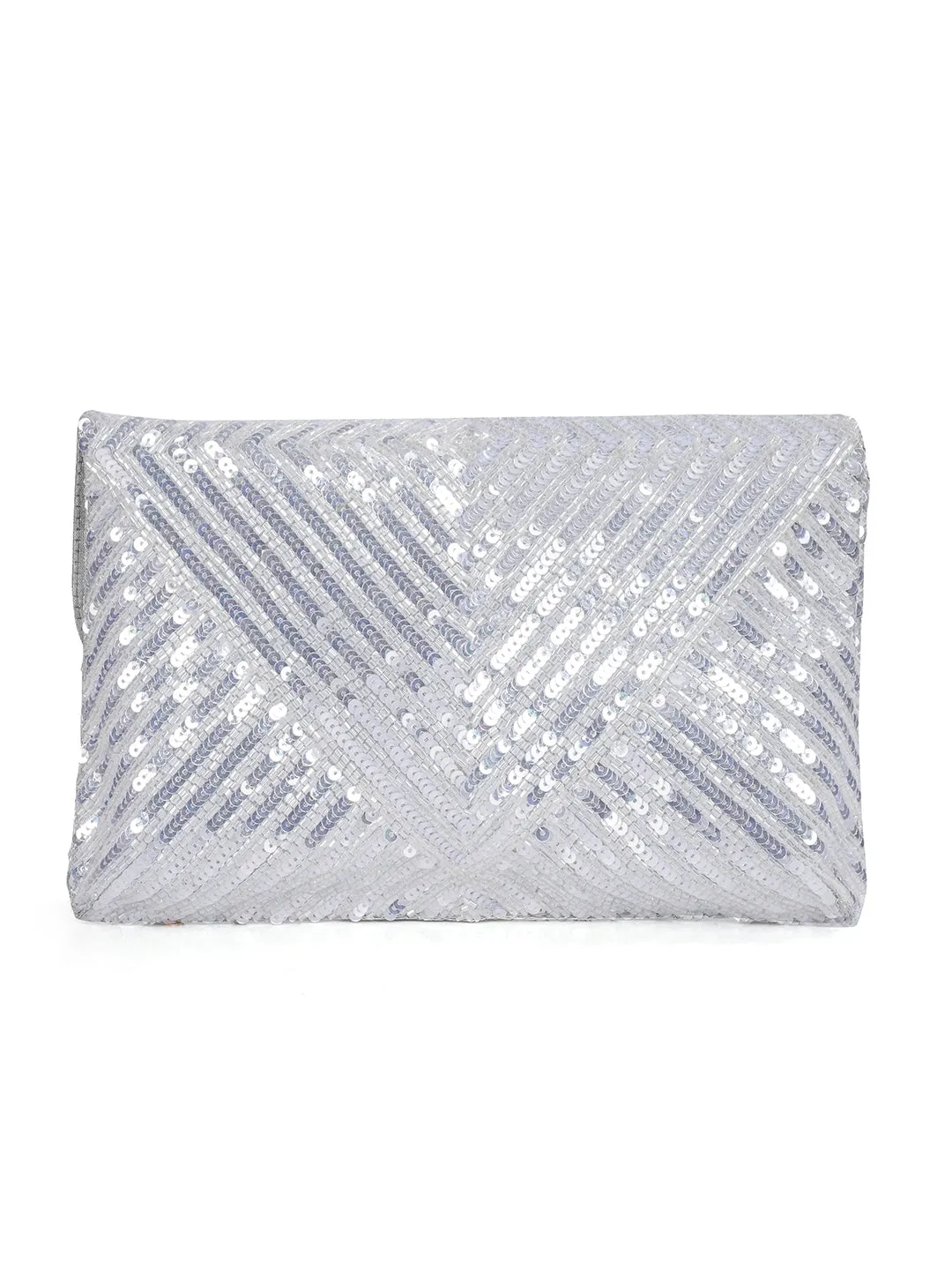 NR Silver Sequin Flap Bag