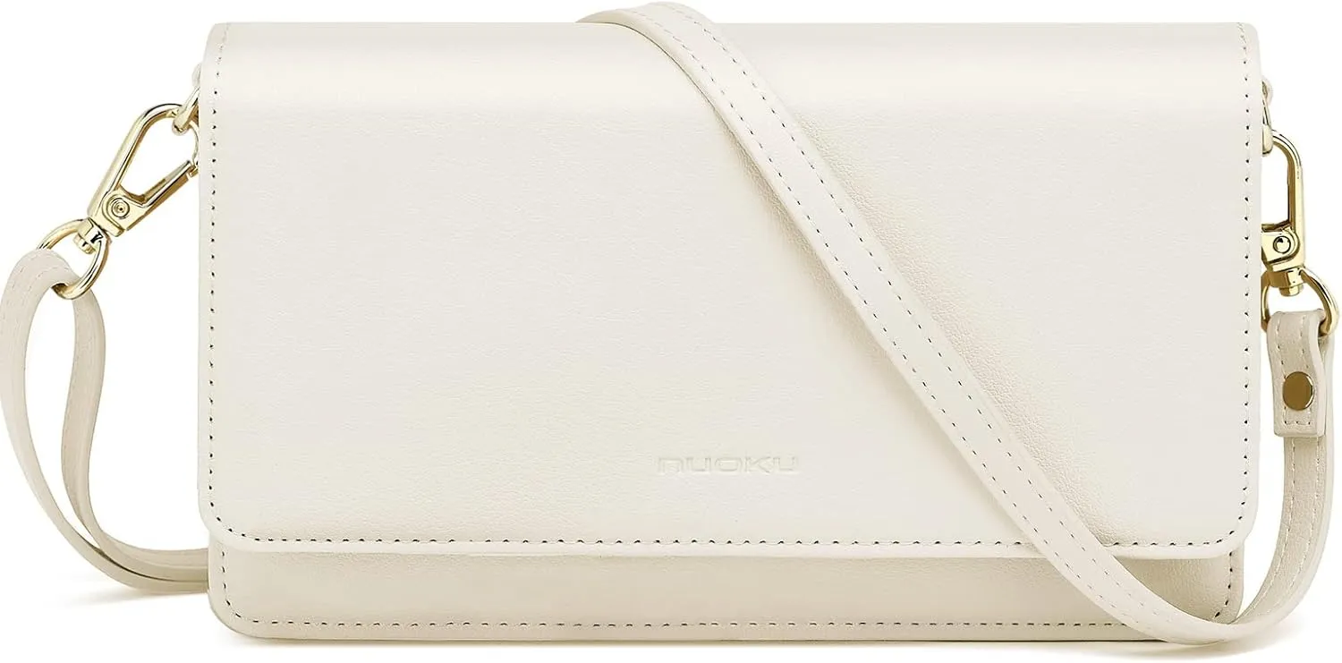 nuoku Crossbody Bag for Women Cellphone Little Purse with Credit Card Slots Lightweight Leather Wristlet Wallet