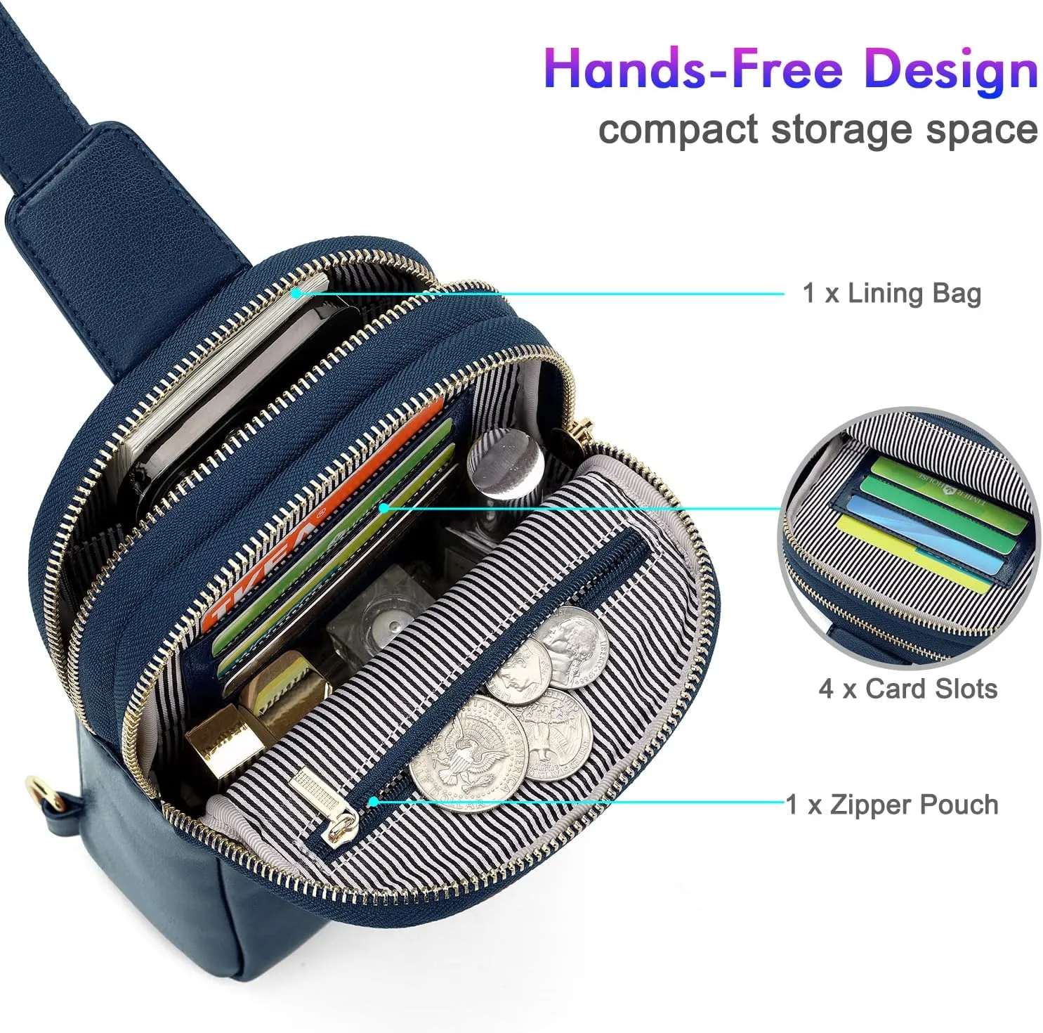 nuoku Women's Crossbody Sling Bag - Small RFID Wallet & Cell Phone Pouch