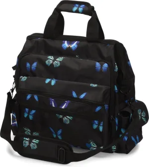 Nurse Mates Ultimate Nursing Bag | Multiple Compartments | Interior Laptop Compartment | Durable Zippers | Midnight Butterfly