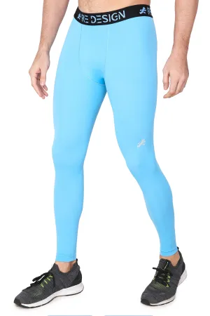Nylon Compression Pant and Full Tights For Men (Sky Blue)