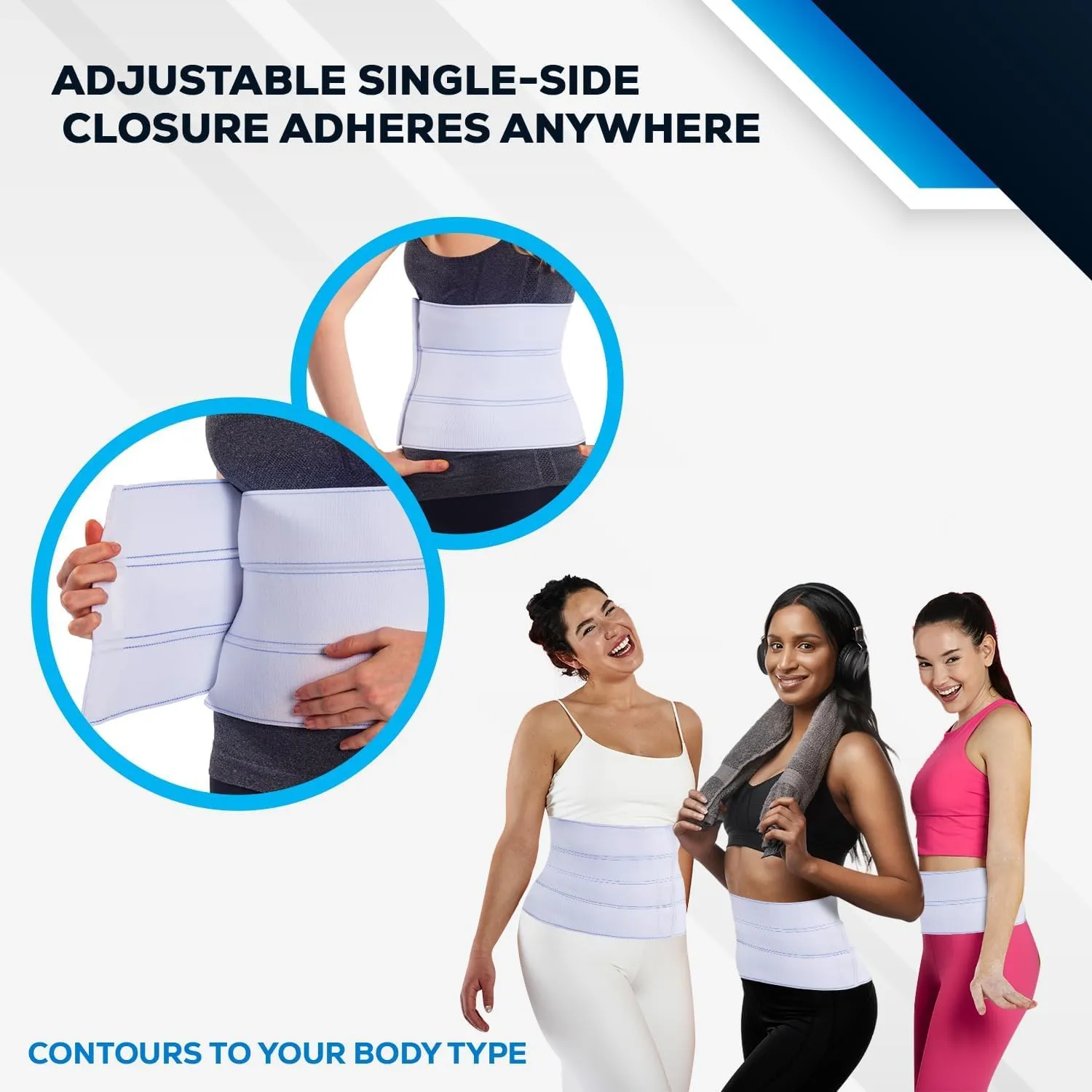 NYOrtho Post Surgery Abdominal Binder - Waist Support Belt for Men & Women - Postpartum Belly Band - Tummy Tuck Compression Garment - MADE IN USA (30" - 45") 3 Panel - 9"