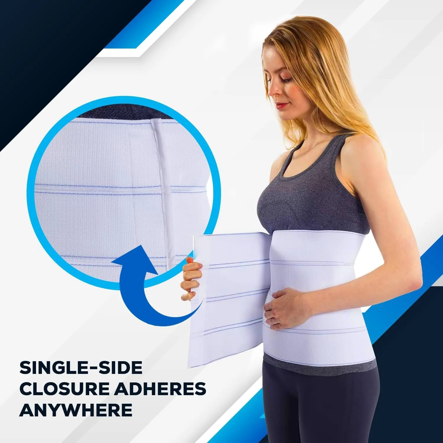 NYOrtho Post Surgery Abdominal Binder - Waist Support Belt for Men & Women - Postpartum Belly Band - Tummy Tuck Compression Garment - MADE IN USA (30" - 45") 3 Panel - 9"