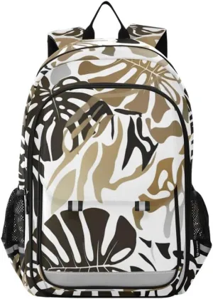 ODAWA Leaves Giraffe Spots Bagpacks Daypack with Compartment & Multiple Pockets Kids Backpack Ages 6-12, 17 Inch