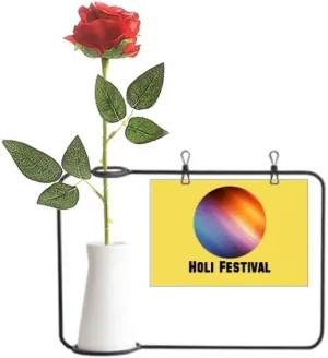 OFFbb-USA Holika Witch Indian Festival Artificial Rose Flower Hanging Vases Decoration Bottle