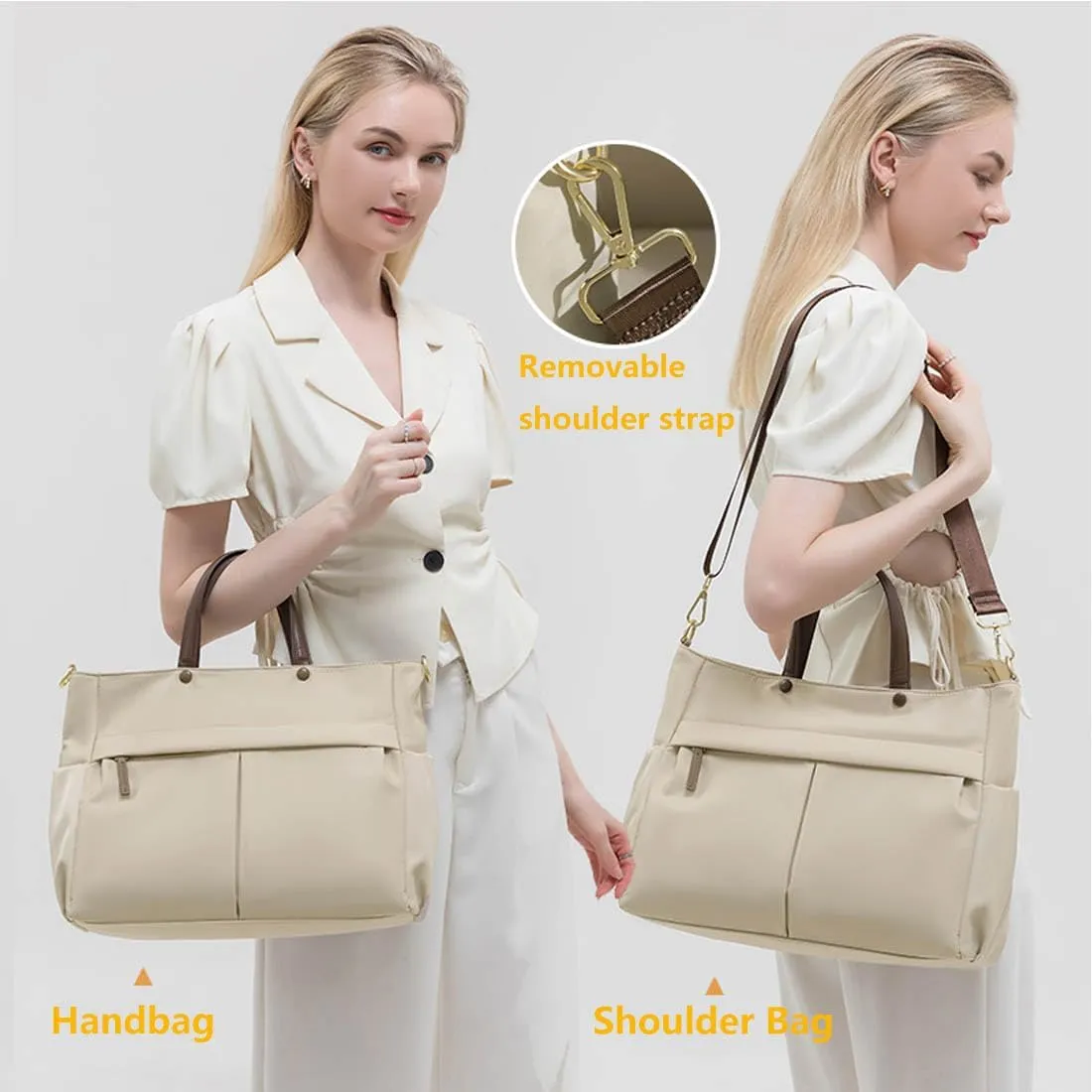Office Lady Handbag Crossbody fits 14 Inch Laptop Tote Bag for Women Travel Luggage Shoulder Work Bag Water Resistant