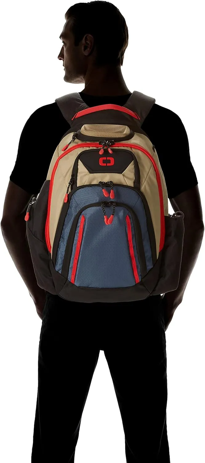 OGIO Backpack, Tan/Blue/Red, Gambit Pro (25 Liter)