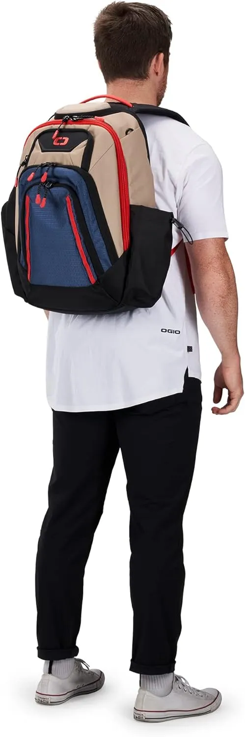 OGIO Backpack, Tan/Blue/Red, Gambit Pro (25 Liter)