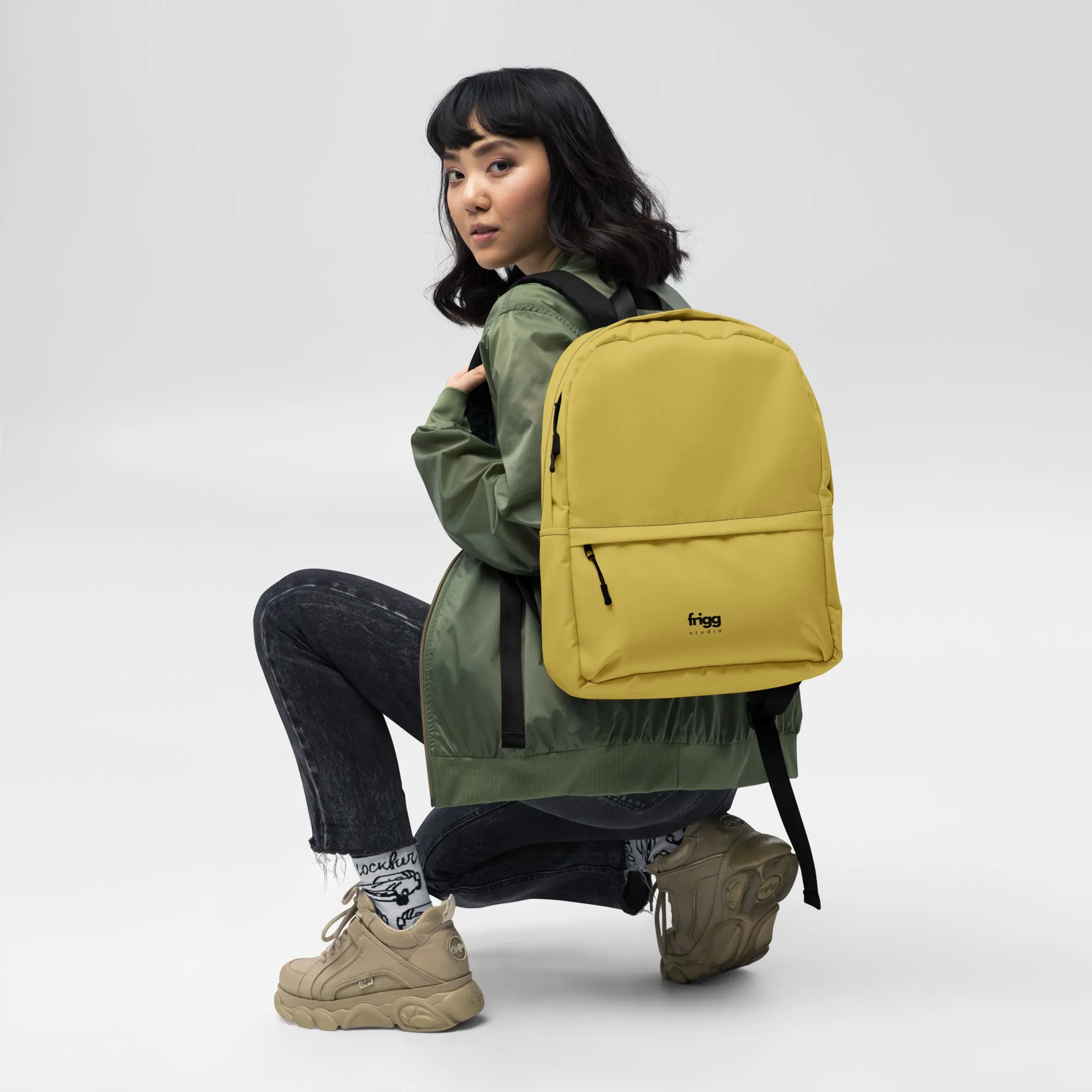 OLD GOLD - WATER-RESISTANT BACKPACK WITH LAPTOP POCKET
