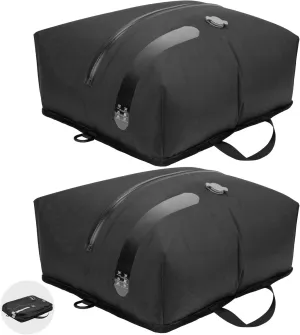 ONTYZZ Travel Vacuum Compression Bags Reusable Compression Bag with IP67 Waterproof Zipper Space Saver Vacuum Bags for Suitcase,Two Pack Black