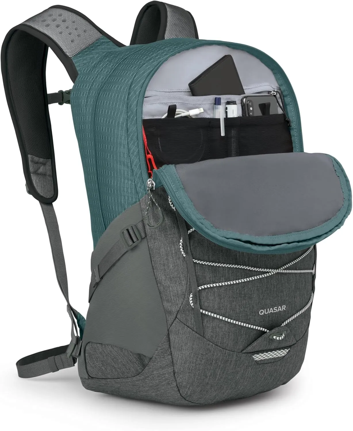 Osprey Quasar 26L Commuter Backpack, Cascade Blue/Coal Grey Heather