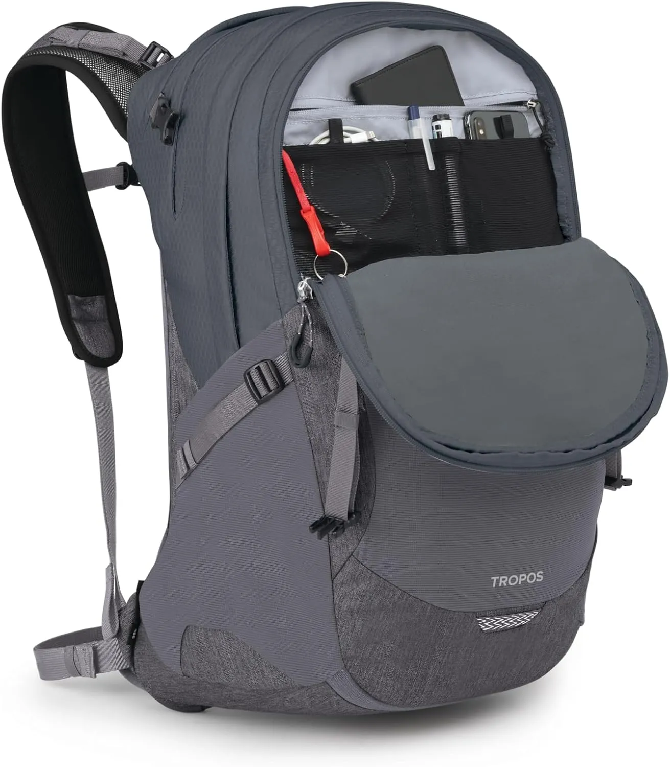 Osprey Tropos Laptop Backpack, Tungsten Soundwave/Grey Heather