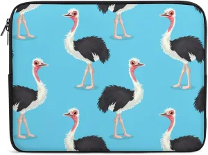 Ostrich Bird Print Laptop Sleeve Bag Waterproof Shockproof Notebook Cover Tablet Carrying Sleeve Case 17inch