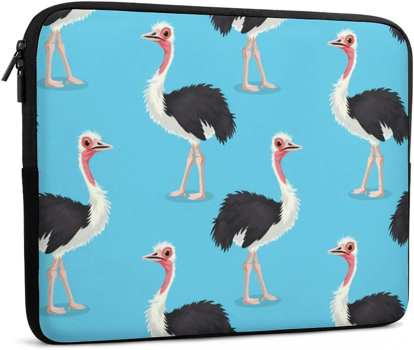 Ostrich Bird Print Laptop Sleeve Bag Waterproof Shockproof Notebook Cover Tablet Carrying Sleeve Case 17inch