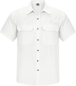 Outdoor Ventures Men's Lightweight Short Sleeve Fishing Shirt UPF 50 Button Down Quick Dry Cooling Hiking Travel Safari Shirt