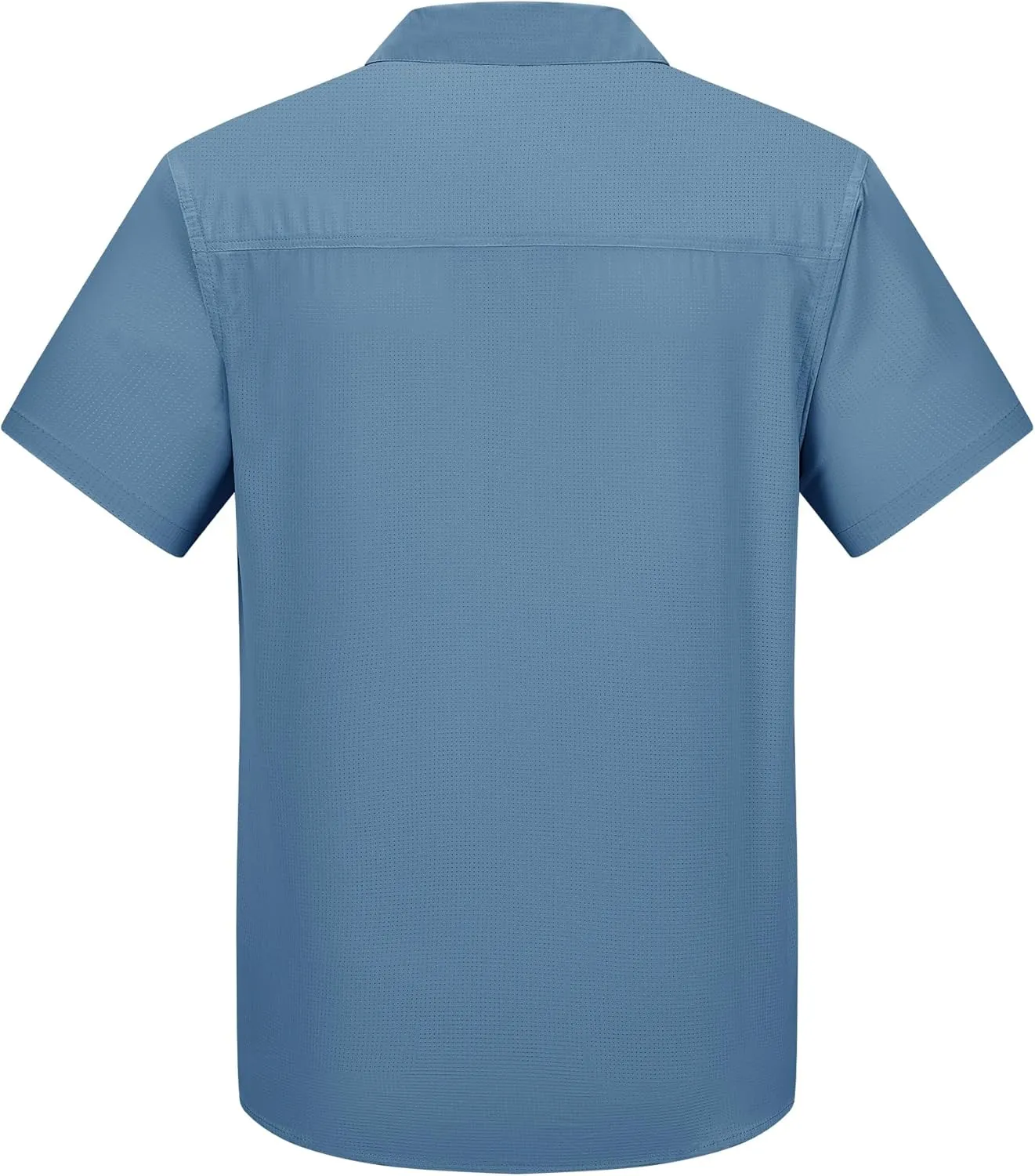 Outdoor Ventures Men's Lightweight Short Sleeve Fishing Shirt UPF 50 Button Down Quick Dry Cooling Hiking Travel Safari Shirt