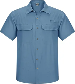 Outdoor Ventures Men's Lightweight Short Sleeve Fishing Shirt UPF 50 Button Down Quick Dry Cooling Hiking Travel Safari Shirt