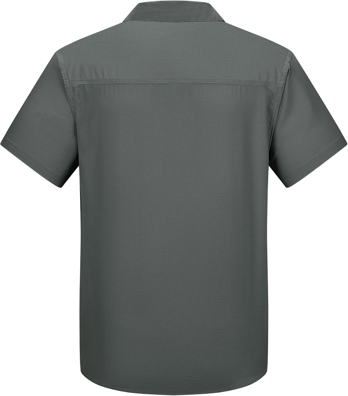 Outdoor Ventures Men's Lightweight Short Sleeve Fishing Shirt UPF 50 Button Down Quick Dry Cooling Hiking Travel Safari Shirt