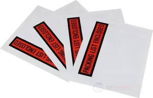 Packing List Enclosed Pouches (4.5" x 5.5") – Clear Adhesive Envelope Bag with Printing for Invoice Packing Slip – Label Protectors, Mailing & Shipping Supplies (2,000)