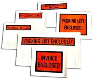 Packing List Enclosed Pouches (5.5" x 10") – Clear Adhesive Envelope Bag with Printing for Invoice Packing Slip – Label Protectors, Mailing & Shipping Supplies (1,000)