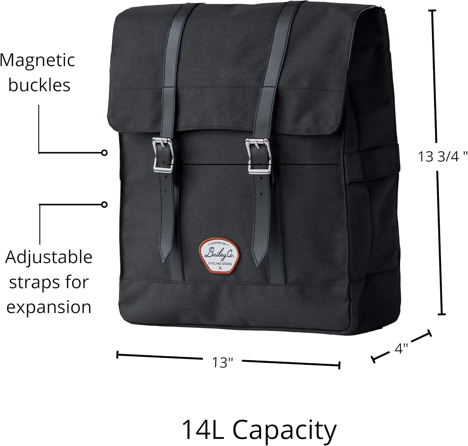 Pannier & Backpack (Convertible) - The Richmond - Stylish & Water Resistant Bike Bag