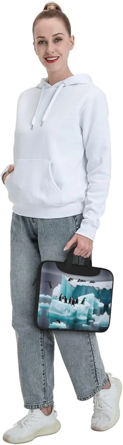 Penguins On The Iceberg Print Messenger Bag & Case Shoulder Strap Fashionable Laptop Bag for Business Travel